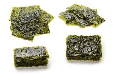 Nori seaweed isolated on white.