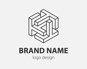 Technology logo line design. Logotype for digital company.