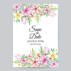 Watercolor floral wedding invitation