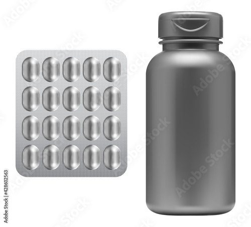 Download Pill Bottle Capsule Blister Mockup Supplement Wall Mural Wallpaper Murals Mockup Transparent