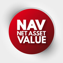 NAV - Net Asset Value acronym, business concept background