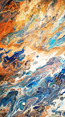 Hand painted background.  Mixed acrylic paints. Liquid marble texture.