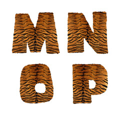Tiger fur alphabet - letters M-P