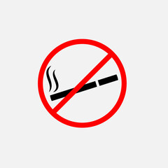 No smoking sign. No smoke icon. Stop smoking symbol. illustration. Filter-tipped cigarette. Icon for public places.