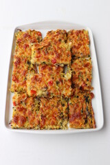 Gemüsepizza ohne Boden.