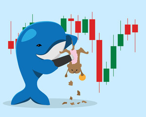 Loss of money in the banking system, vector illustration. Trading on the stock exchange for beginners and large investors.