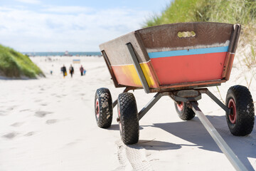 Handwagen am Nordseestrand