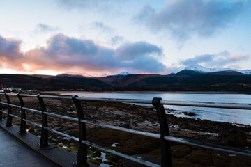 lake in the mountains Scotland landscapes