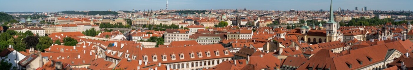 Naklejka na ściany i meble View of the rooftops of Prague houses