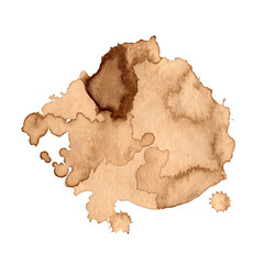 Coffee or tea spots. Coffee time. Illustration for cafe menu. Dirty splash stain or coffee stamp