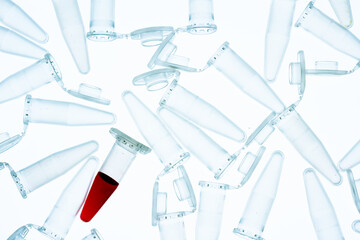 PCR microtube on a white background, PCR test tube on a white background