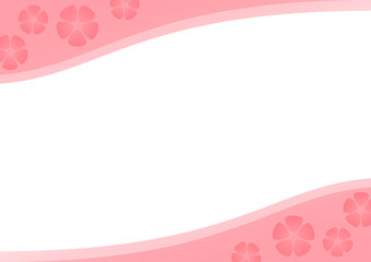 背景　ピンク花　波