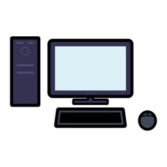 シンプルなデスクトップパソコンのイラスト
