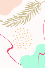 Pastel Feminine Set Vector Memphis Background. Art Sketch Template. Shapes Organic Illustration. Blue and Pink Drawing Modern Backdrop.