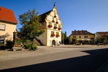 Fototapeta na wymiar Rathaus in Markt Obernbreit, Landkreis Kitzingen, Unterfranken, Franken, Bayern, Deutschland