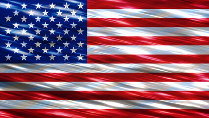 Illustration image of American (USA) flag - 3D rendering