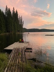 sunset on the lake