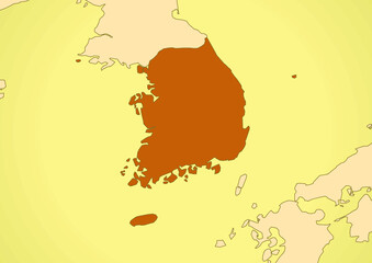 South Korea Republic map old vintage asia