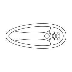 Handle door vector outline icon. Vector illustration handle door car on white background. Isolated outline illustration icon of auto hand.