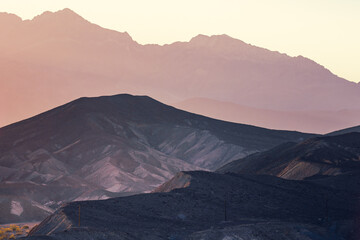 Fototapeta na wymiar Abstract volcanic landscape, Death Valley sunrise, Death Valley National Park, California