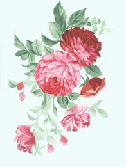 Deurstickers Flowers watercolor illustration.Manual composition.Big Set watercolor elements，Design for textile, wallpapers，Element for design,Greeting card © TAOZHU GONG