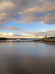 sunset over the river