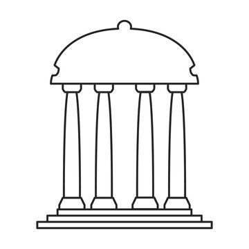 recommend clip art: Gazebo wooden vector outline icon. Vector illustration gazebo wooden on white background. Isolated outline illustration icon of pergola.