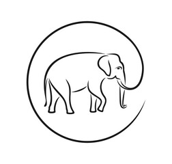 Elephant logo. Isolated elephant on white background