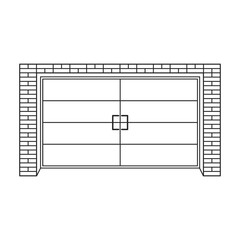 Door garage vector outline icon. Vector illustration gate house on white background. Isolated outline illustration icon of door garage.