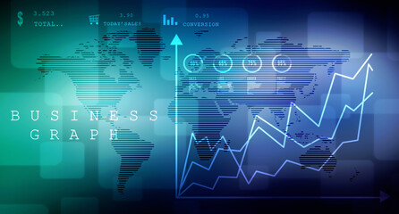 2d rendering Stock market online business concept. business Graph 
