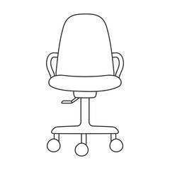 Chair office vector outline icon. Vector illustration furniture armchair on white background. Isolated outline illustration icon of chair office.