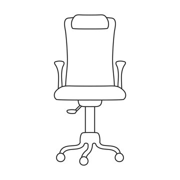 recommend clip art: Chair office vector outline icon. Vector illustration furniture armchair on white background. Isolated outline illustration icon of chair office.