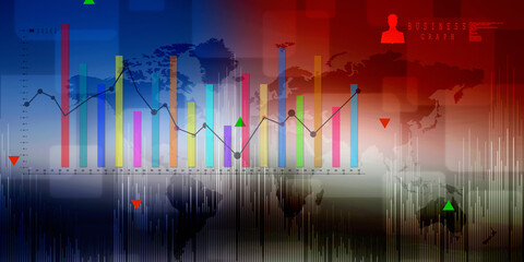 2d rendering Stock market online business concept. business Graph 
