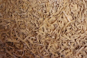 Self made raw pasta made of dinkel wheat