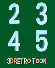 Retro Toon alphabet - 3D illustration
