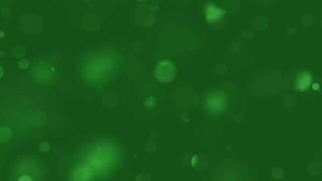 Abstract background with green flying particles of Viruses, bacteria, poisons or algae. Neutral green wallpaper in 4k resolution 25 FPS. Footage for medicine or trash and pollution control.