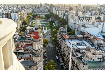 Argentina, Buenos Aires, view on the Plaza del Congreso with in the background the National...