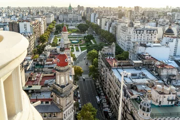 Fotobehang Argentinië, Buenos Aires, zicht op de Plaza del Congreso met op de achtergrond het Nationaal Congreso. Het Argentijnse parlement © Angela Meier