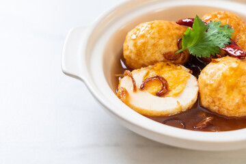 Fried Boiled Egg with Tamarind Sauce