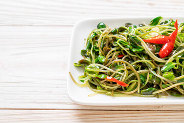 Fried Sunflower Sprout with Oyster Sauce