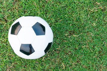 Fototapeta na wymiar Soccer ball on the ball field