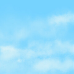 beautiful cloudy blue sky background in a square frame