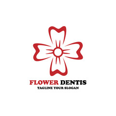flower dental design logo vector