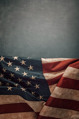 Patriotic background with vintage american flag. 4th of july, memorial or labor day
