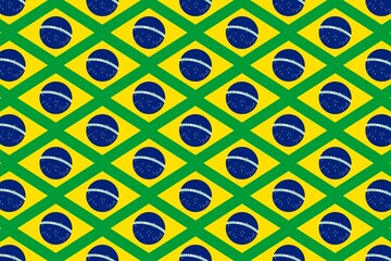 Simple geometric pattern in the colors of the national flag of Brazil