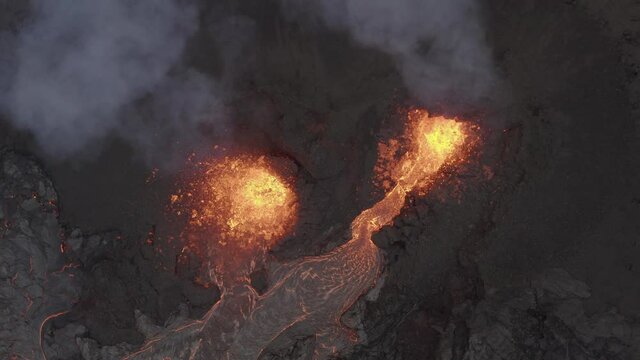 Direct view into volcanic eruption at Fagradalsfjall Iceland 2021