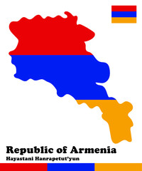 Obraz premium flag of Armenia inside Armenia map Armenia flag illustration