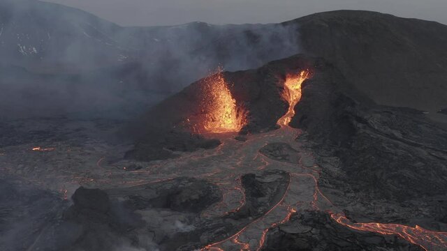 Volcanic eruption at Fagradalsfjall, Iceland, 2021
