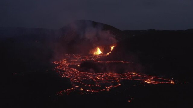 Volcanic eruption at Fagradalsfjall, Iceland, 2021