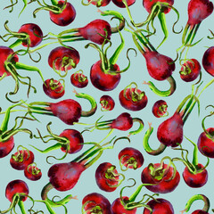 Seamless pattern rosehip watercolor drawn